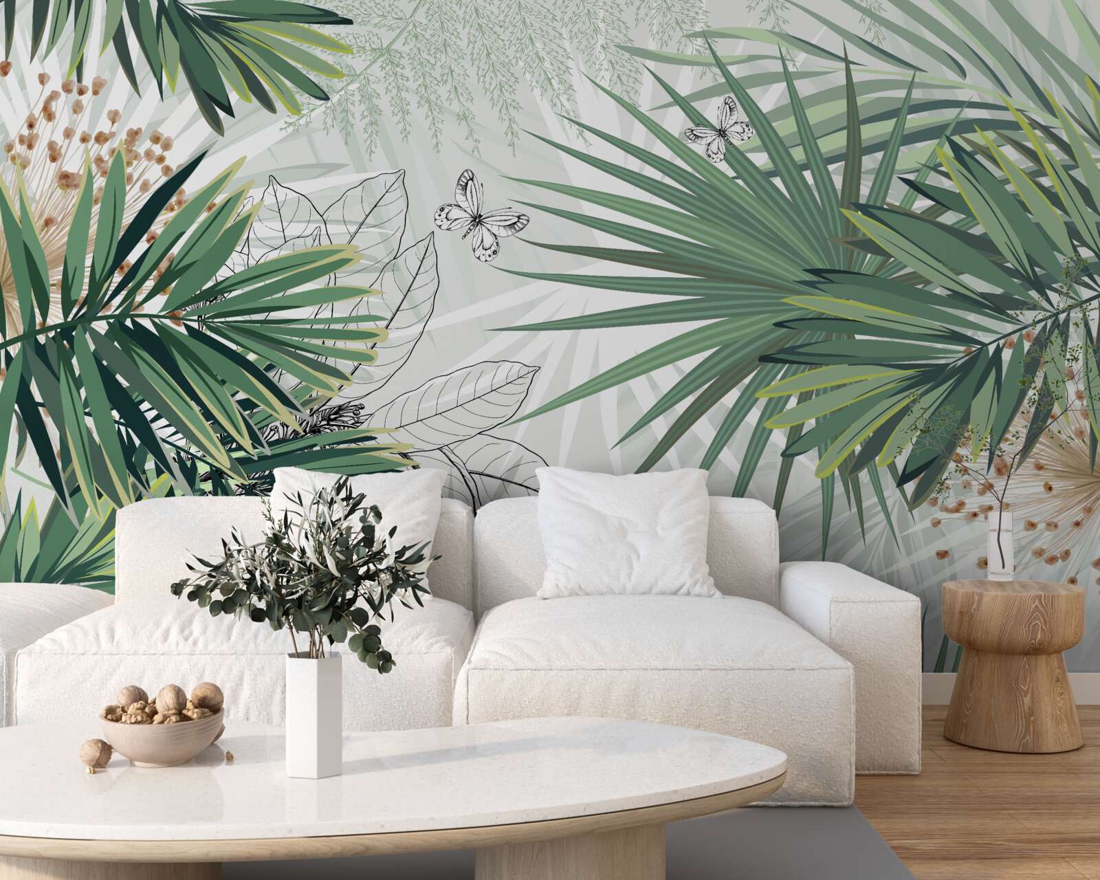 Фотошпалери коридор, дерево та вітальня