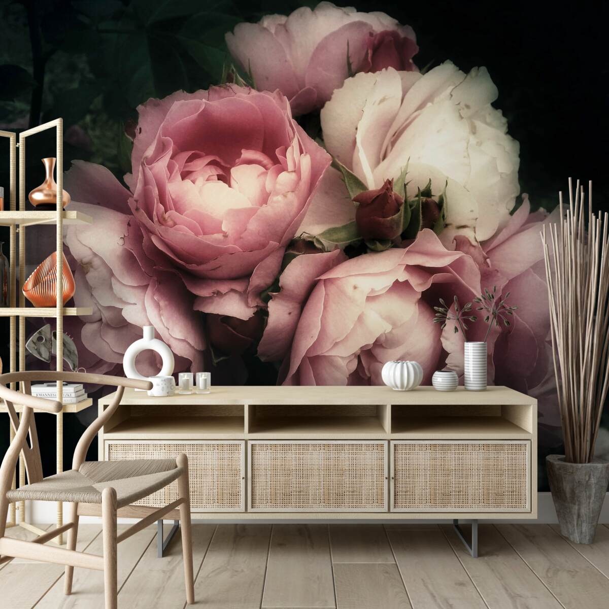 Фотошпалери пелюстковий, квітковий та рожевий відтінок