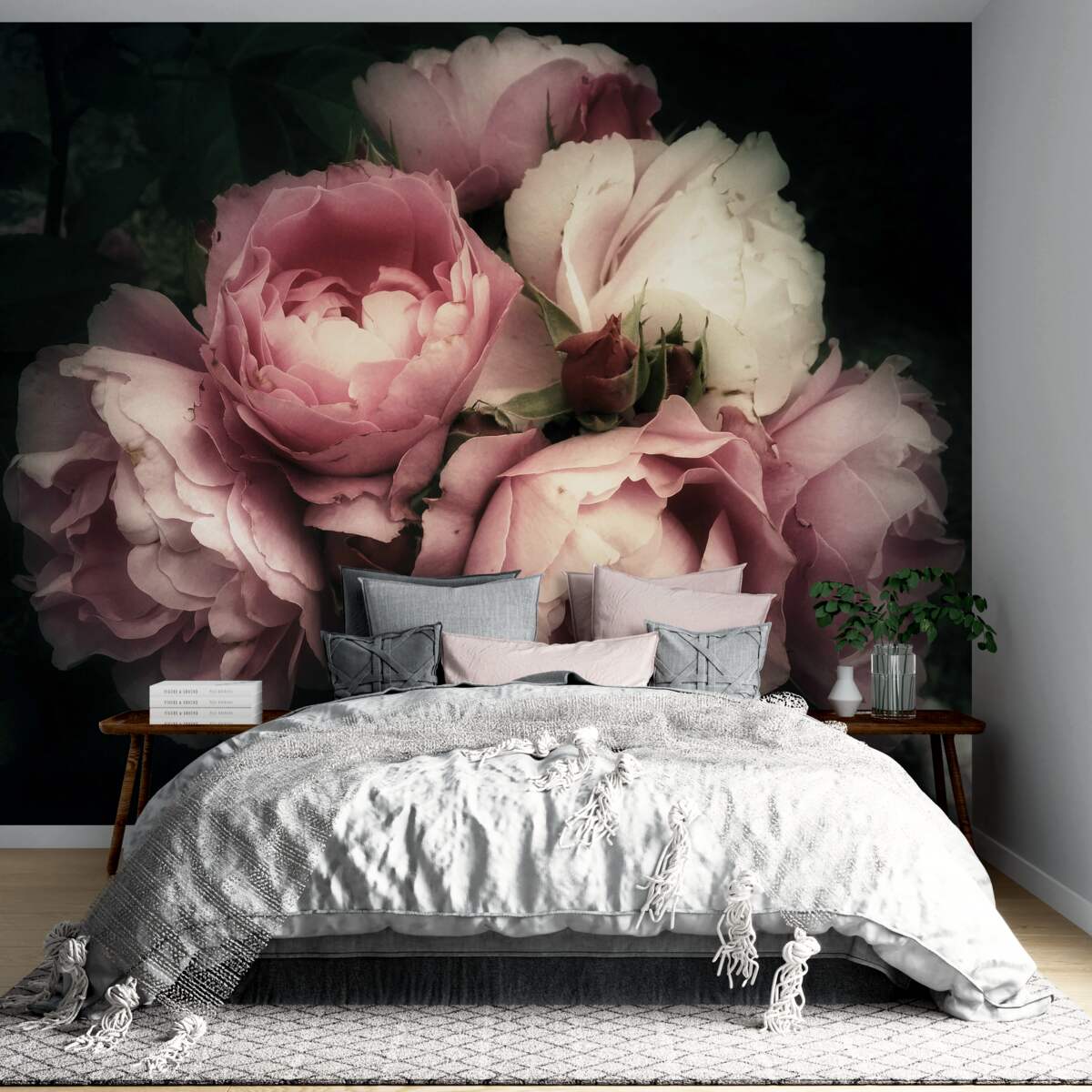 Фотошпалери пелюстковий, квітковий та рожевий відтінок