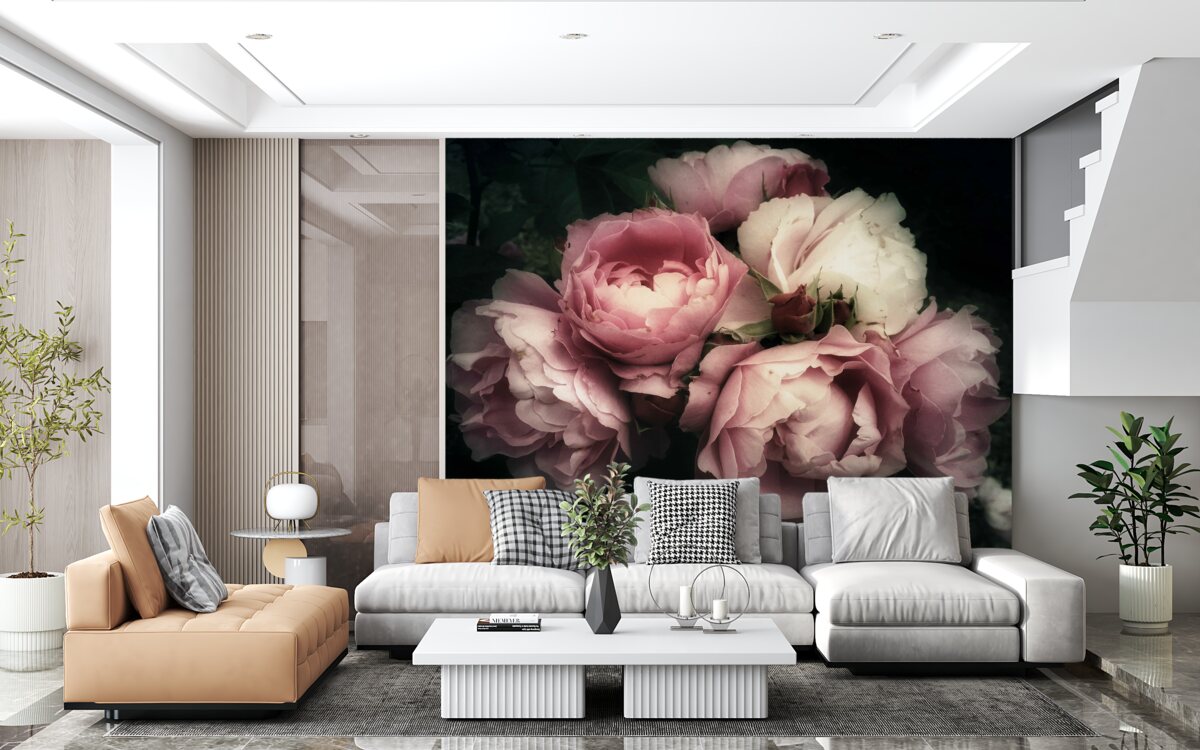 Фотошпалери пелюстковий, квітковий та рожевий відтінок