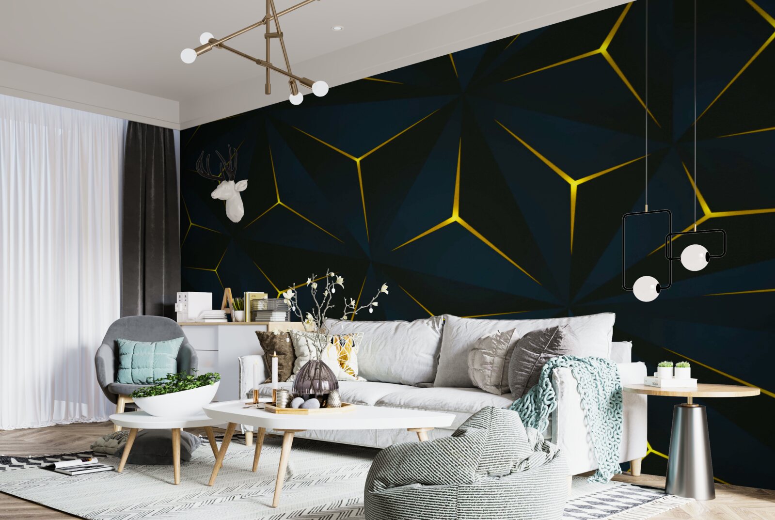 Фотошпалери золоті вставки, цілісність яких була порушена