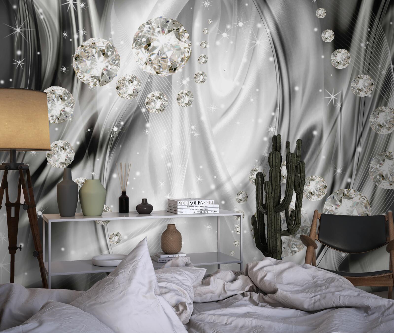 Фотошпалери сріблястий блиск