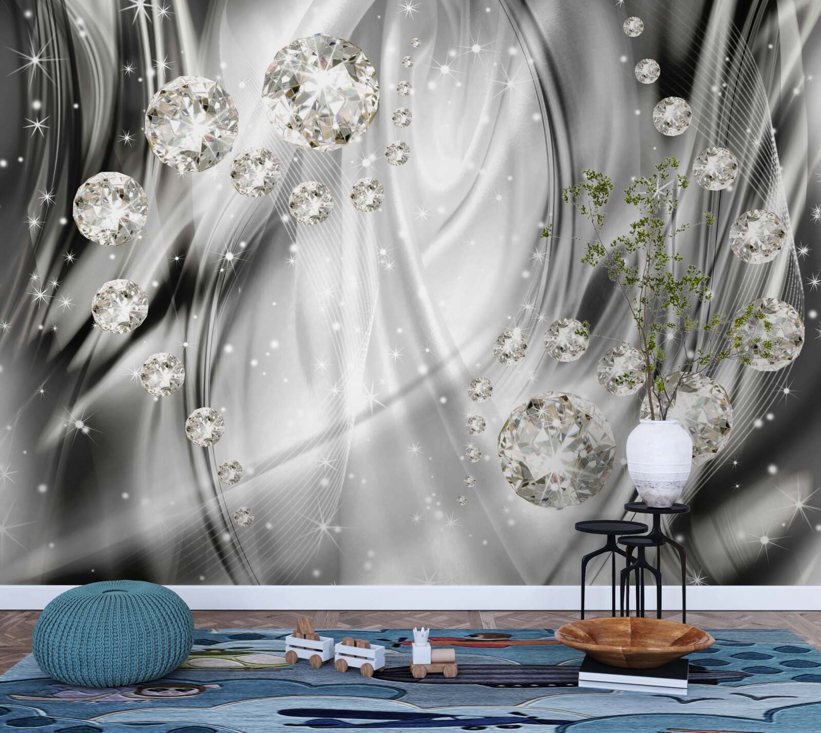 Фотошпалери сріблястий блиск