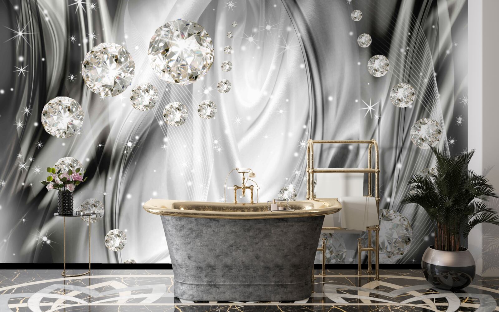 Фотошпалери сріблястий блиск