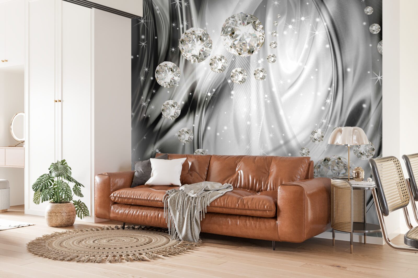 Фотошпалери сріблястий блиск