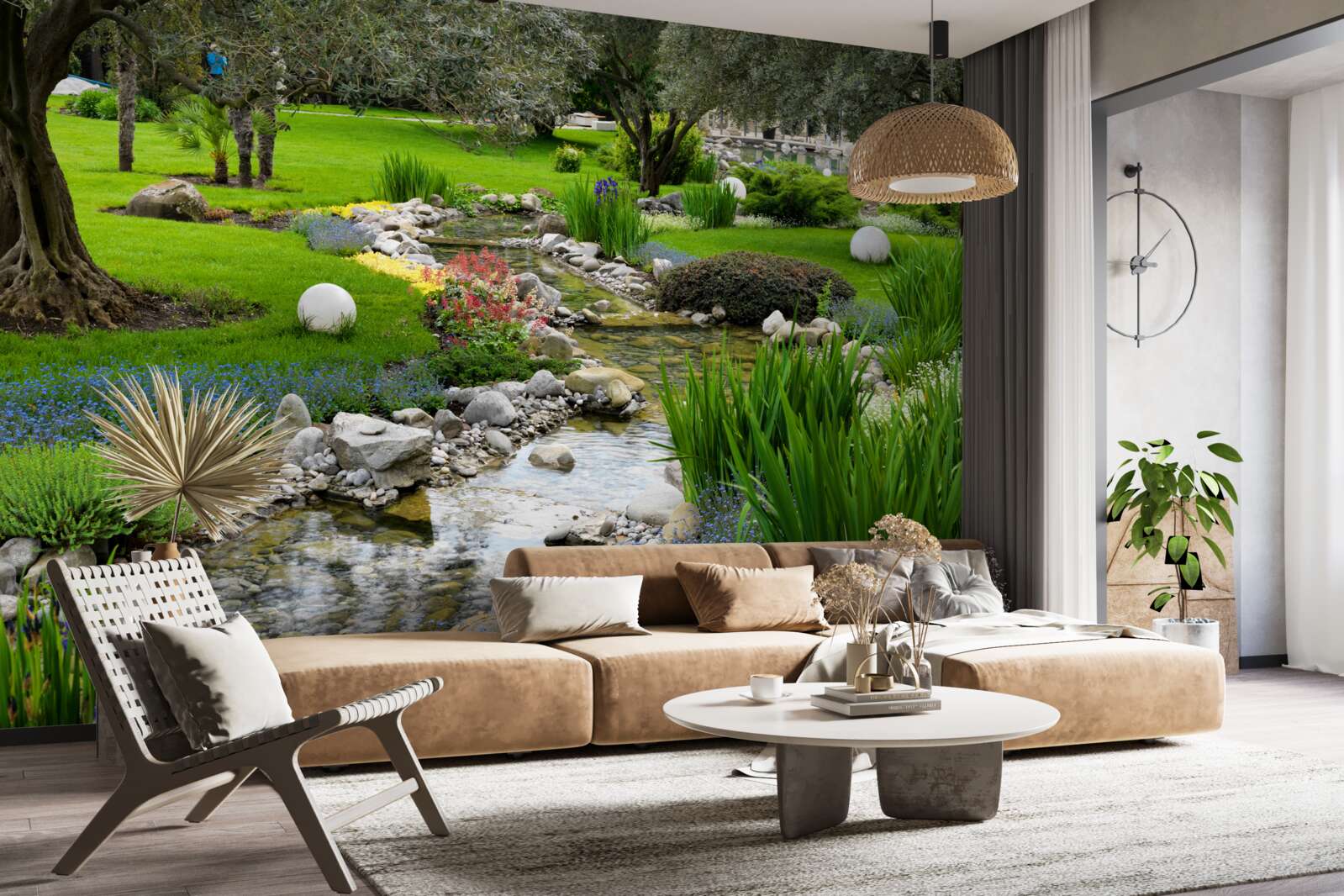 Фотошпалери японський сад схожий на оазис