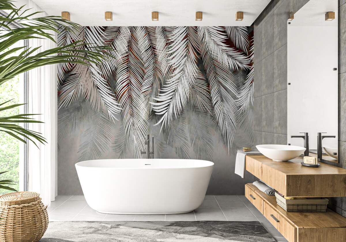 Фотошпалери насичені кольори листя