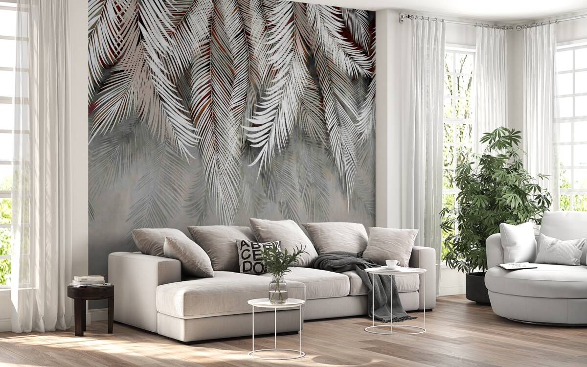 Фотошпалери насичені кольори листя