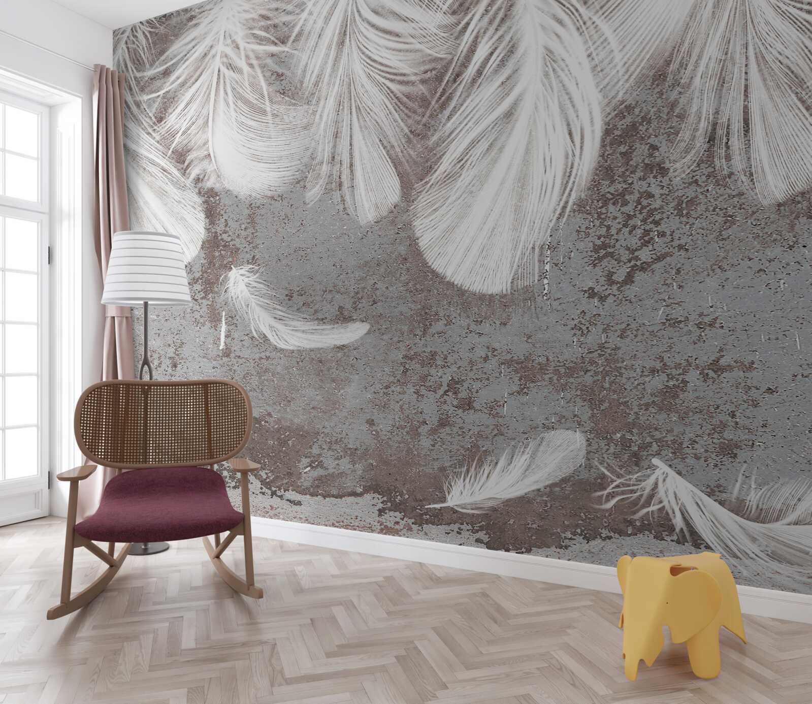 Фотошпалери яскраво-біле пір'я