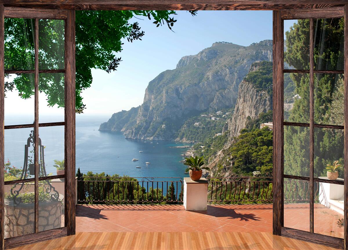 Фотошпалери вид на море і скелю