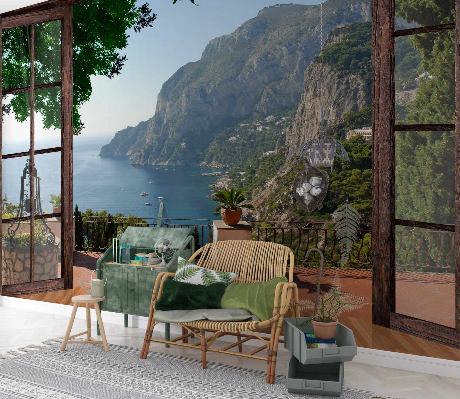 Фотошпалери вид на море і скелю