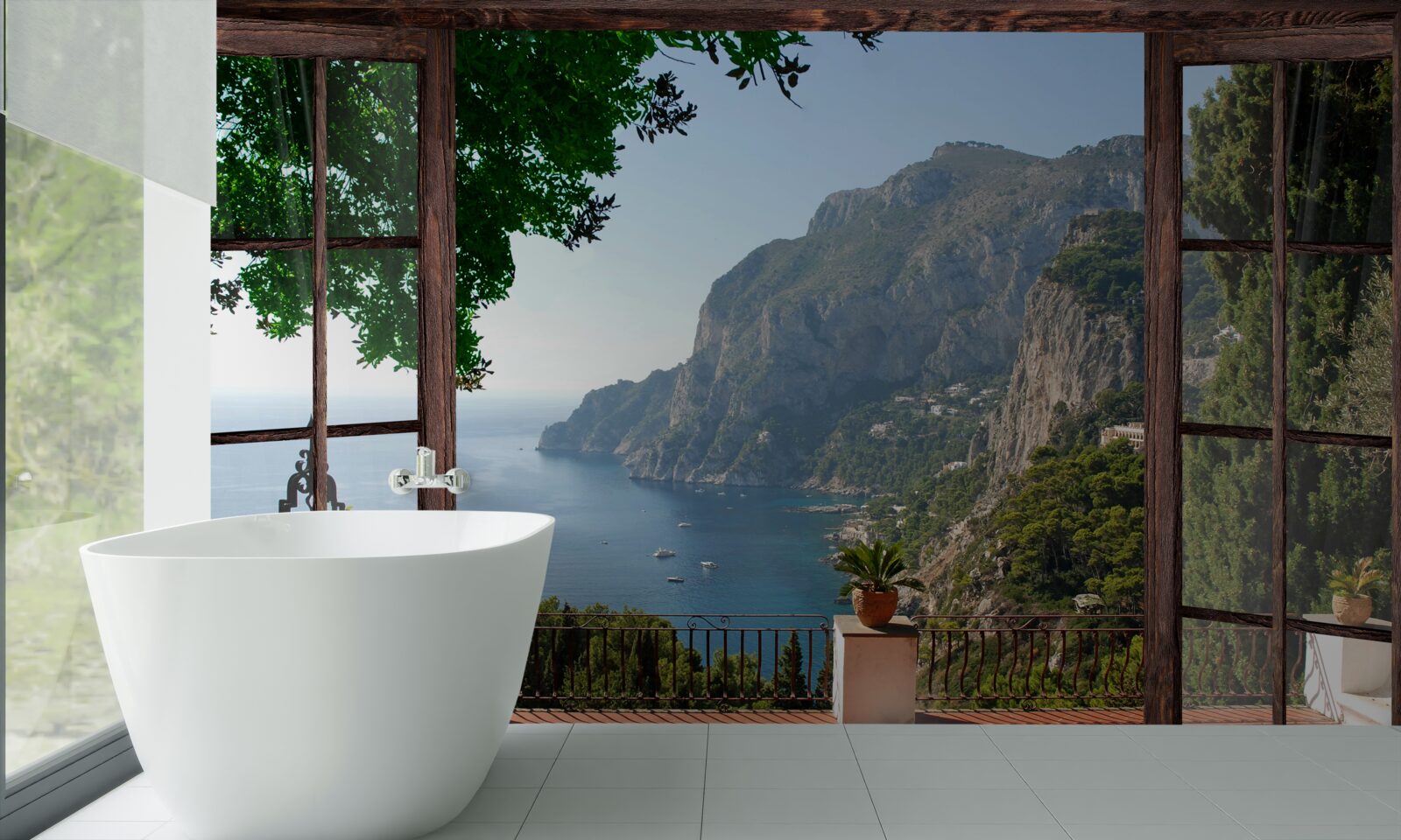 Фотошпалери вид на море і скелю