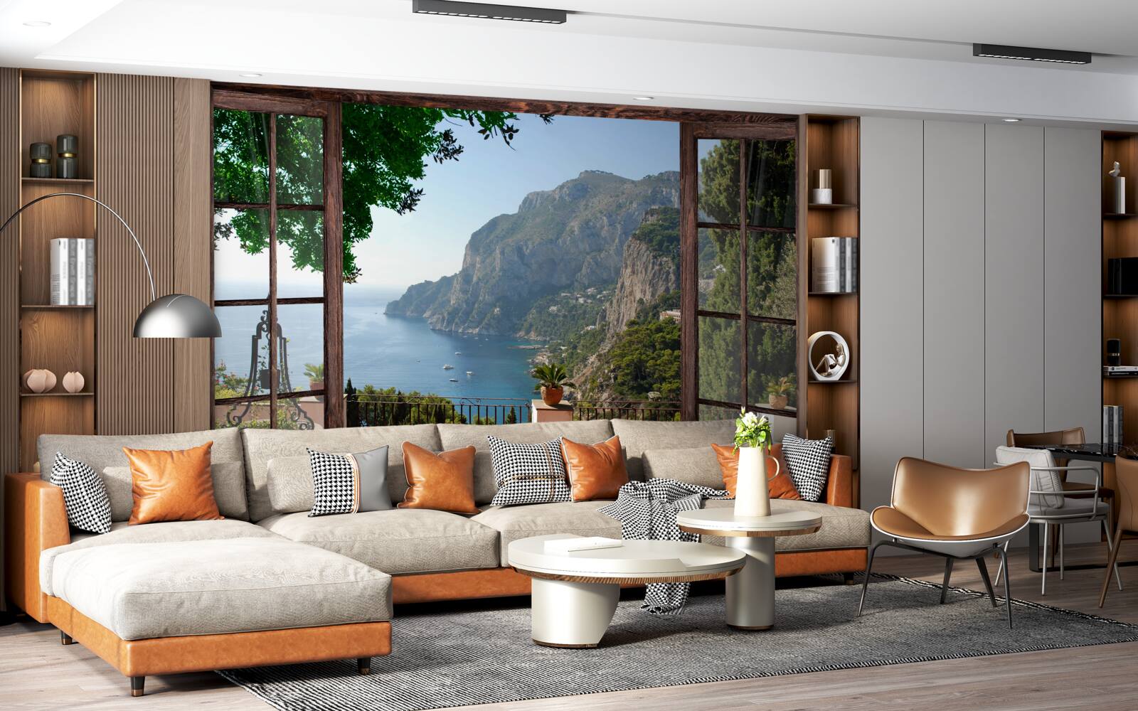 Фотошпалери вид на море і скелю