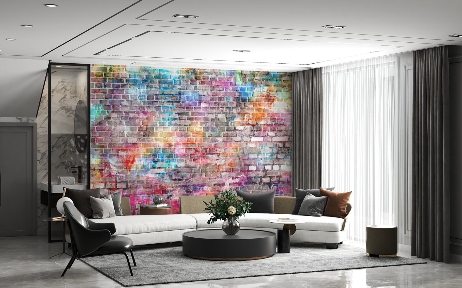 Фотошпалери візуально насичене зображення стіни в стилі гранж, фон