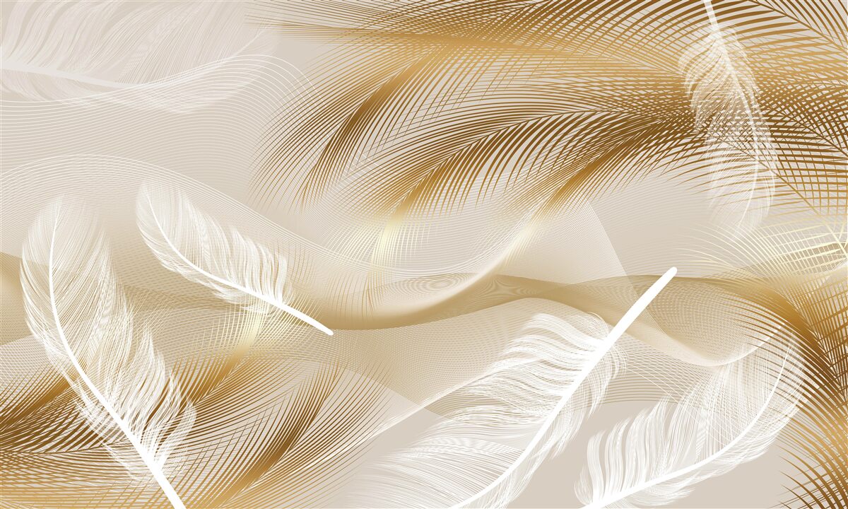 Фотошпалери позолочене оперення