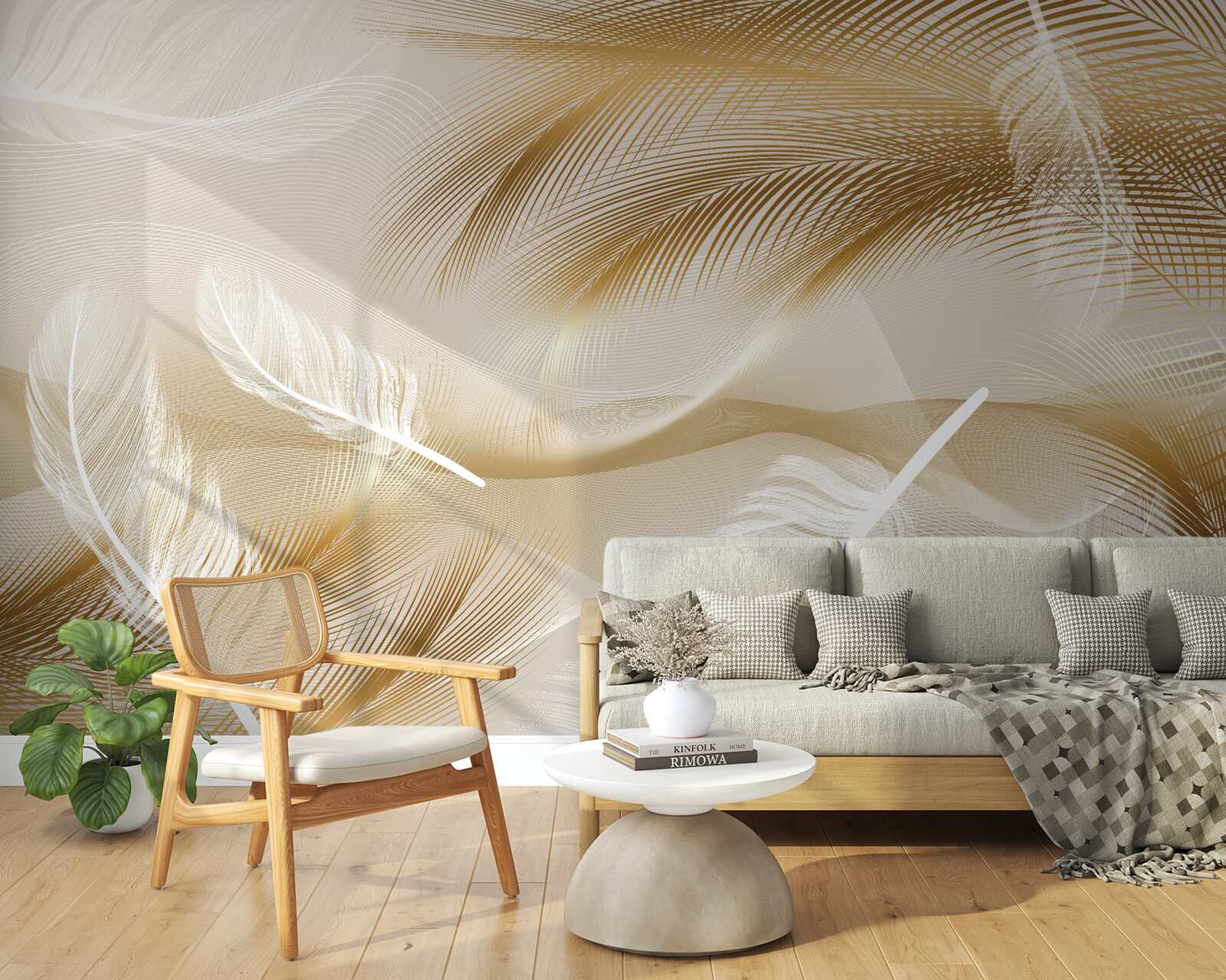 Фотошпалери позолочене оперення