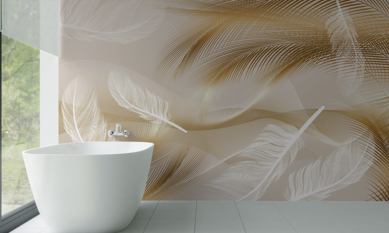 Фотошпалери позолочене оперення