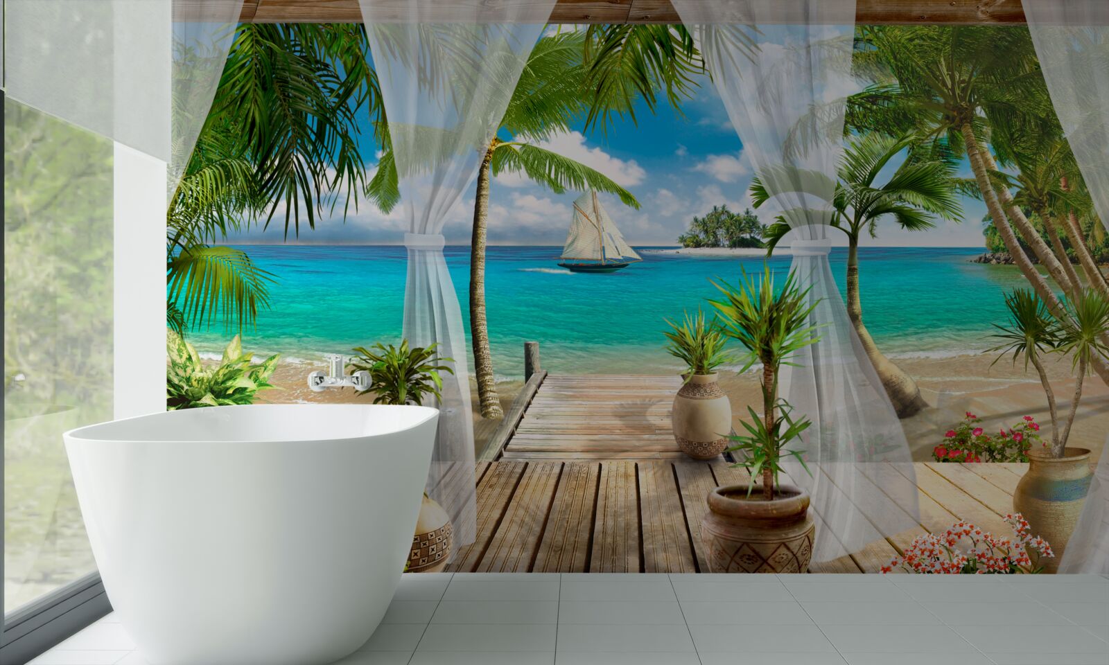 Фотошпалери веранда близько до океану