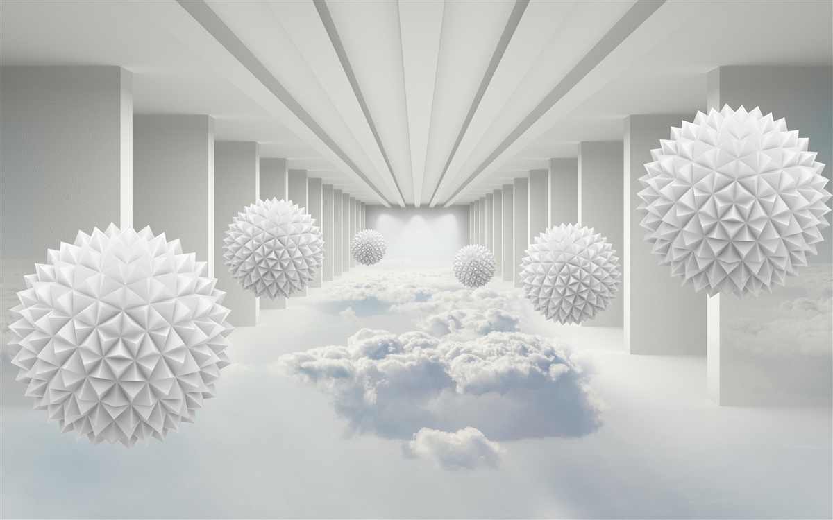 Фотошпалери кулі над хмарами