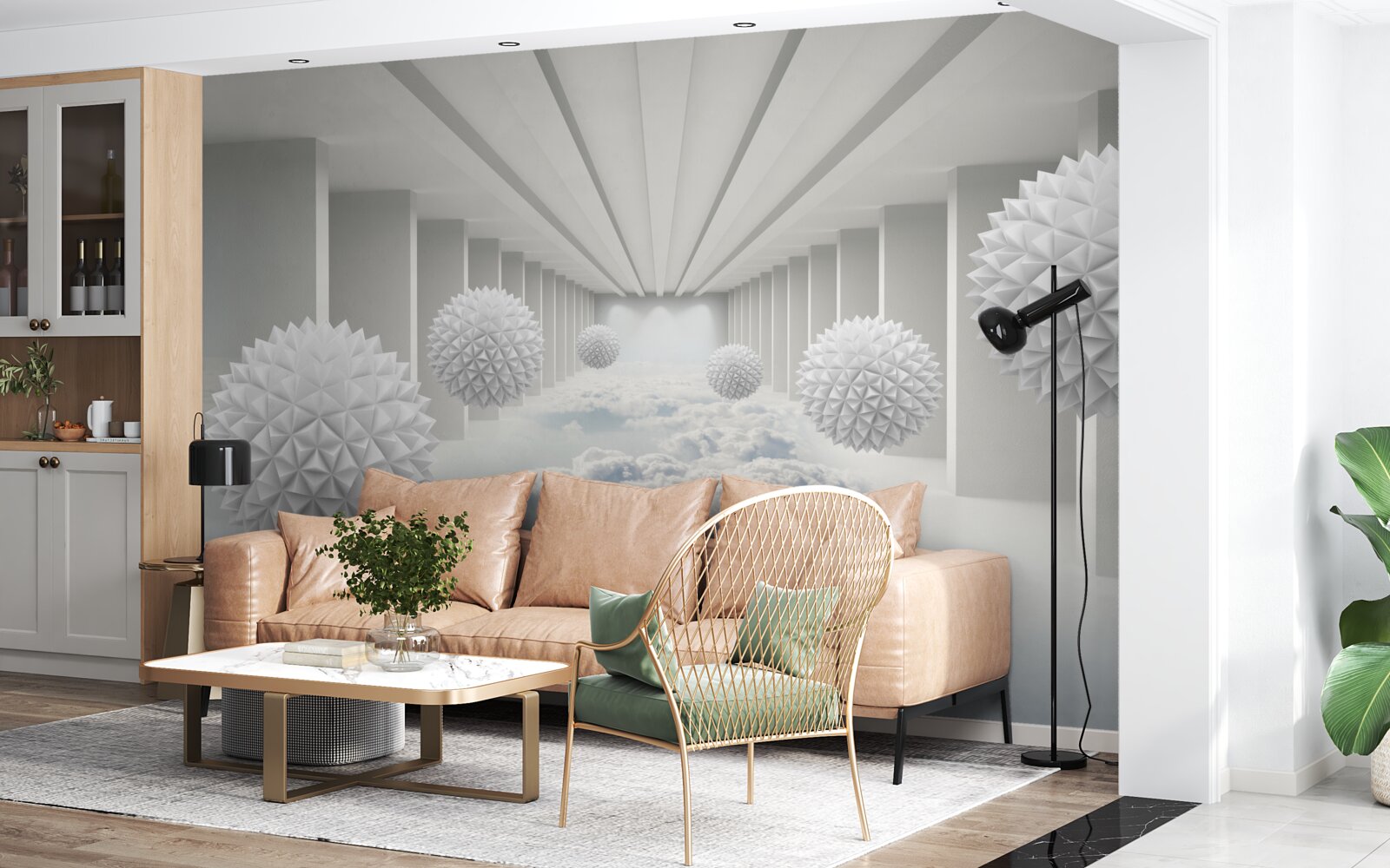 Фотошпалери кулі над хмарами