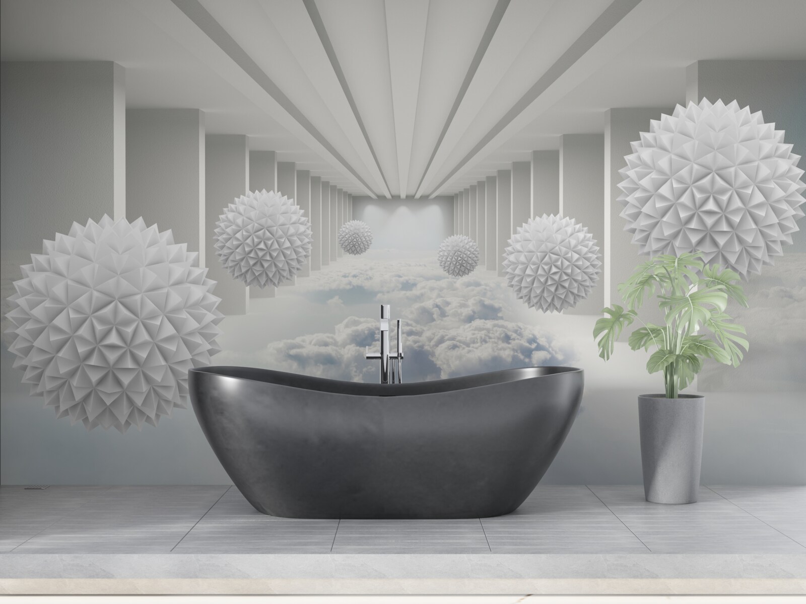 Фотошпалери кулі над хмарами