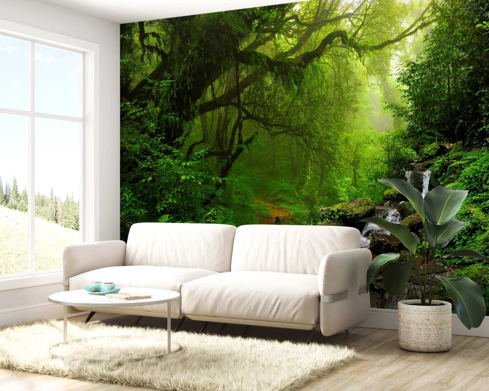 Фотошпалери лісовий водоспад