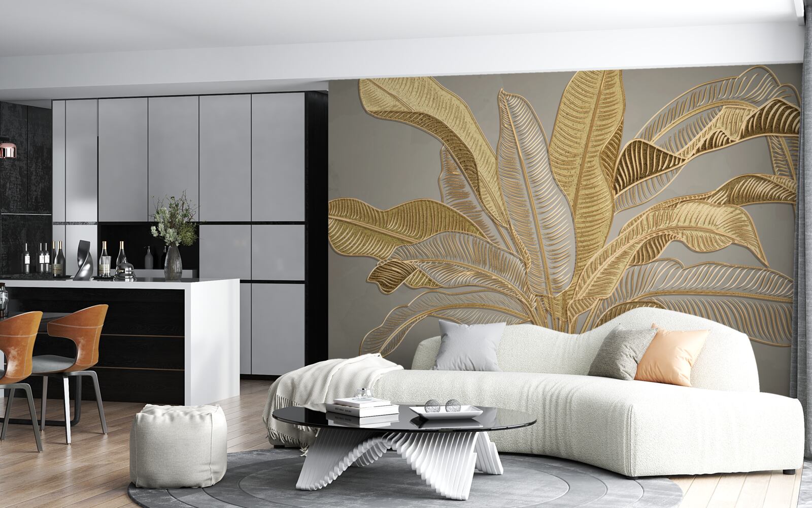 Фотошпалери золота пальма