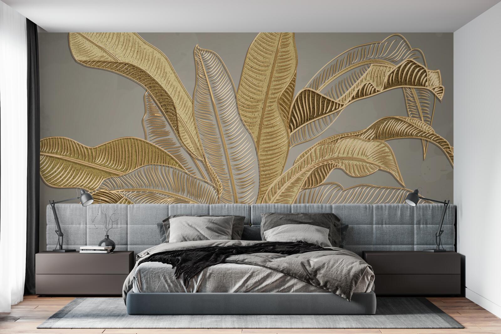 Фотошпалери золота пальма