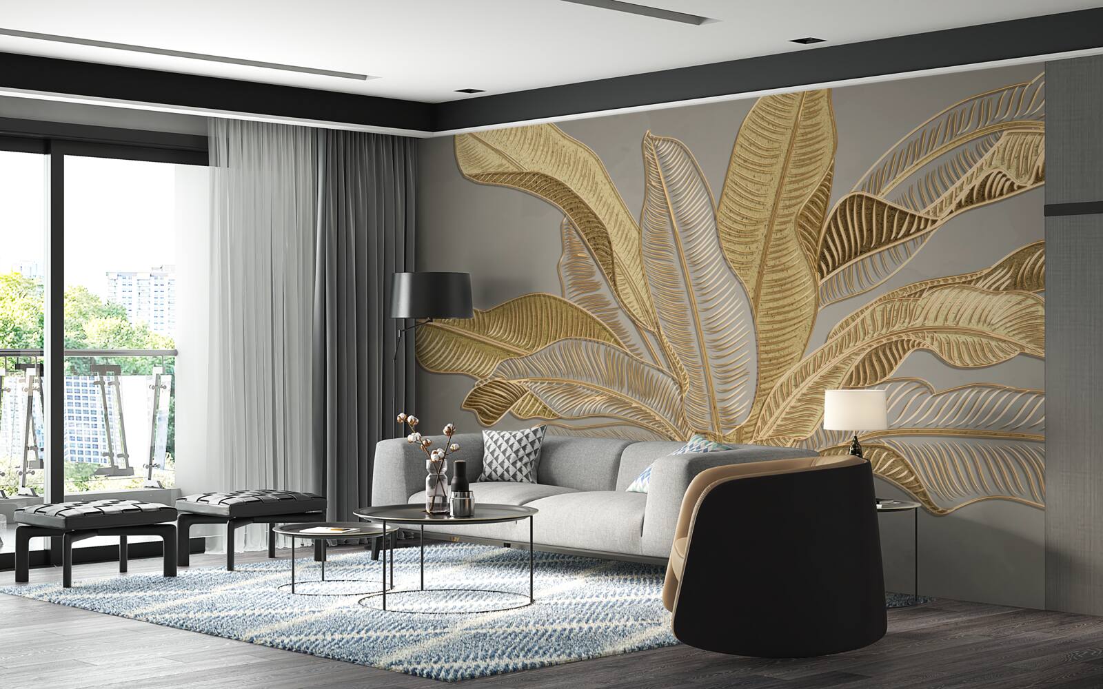 Фотошпалери золота пальма