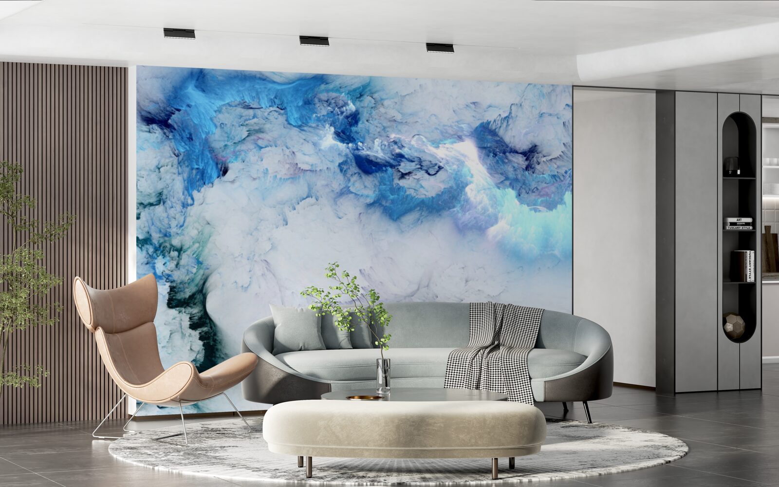 Фотошпалери синя рідина