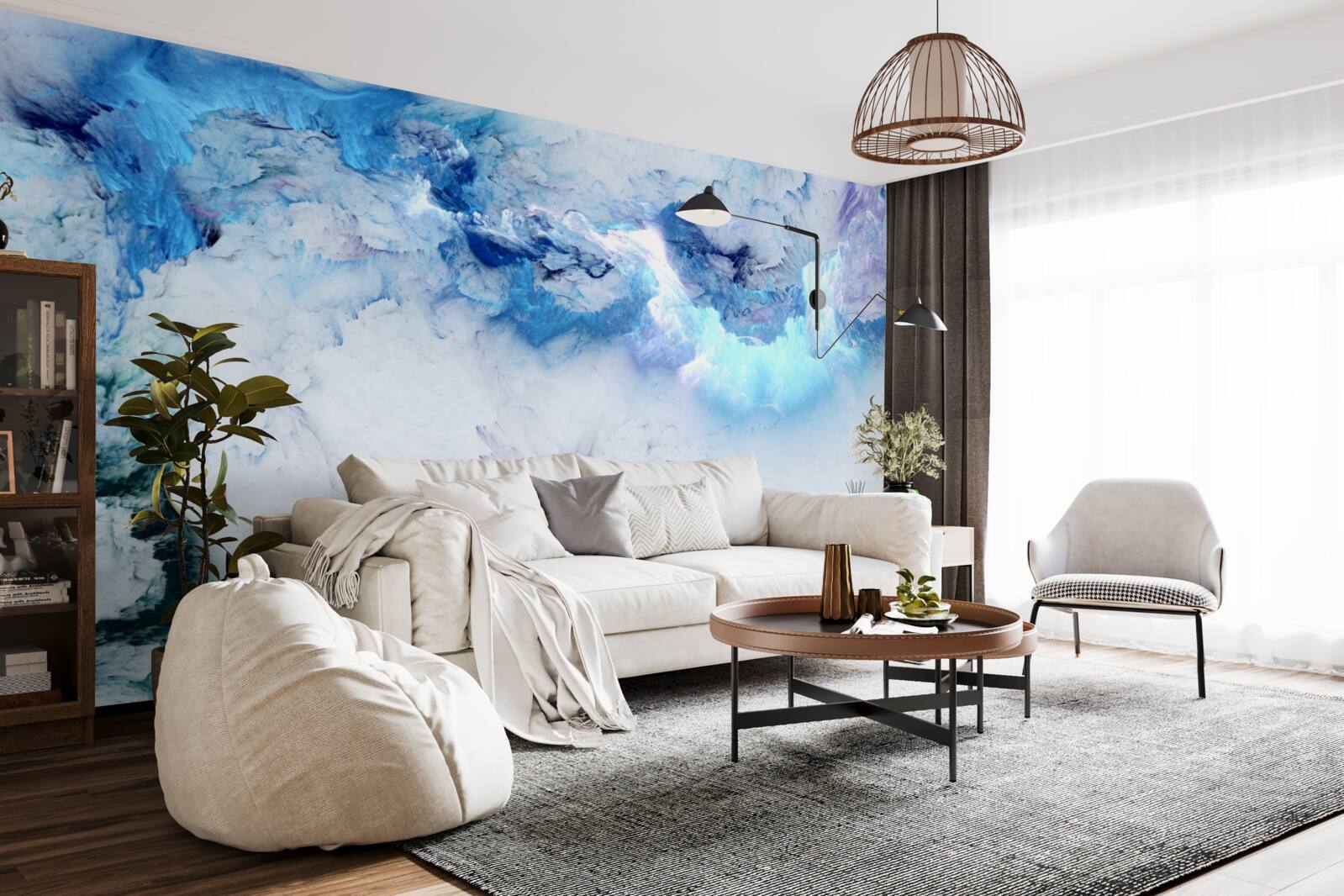 Фотошпалери синя рідина