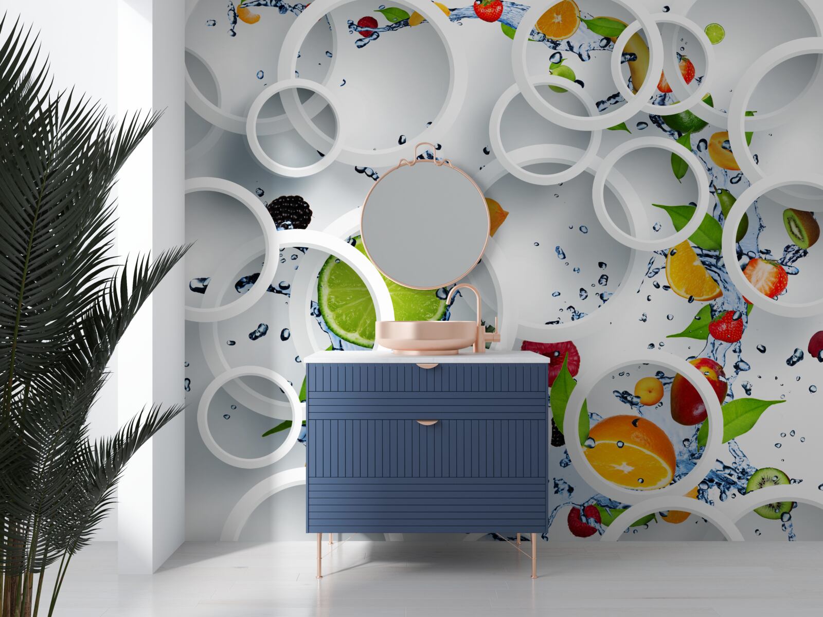 Фотошпалери колеса та фрукти