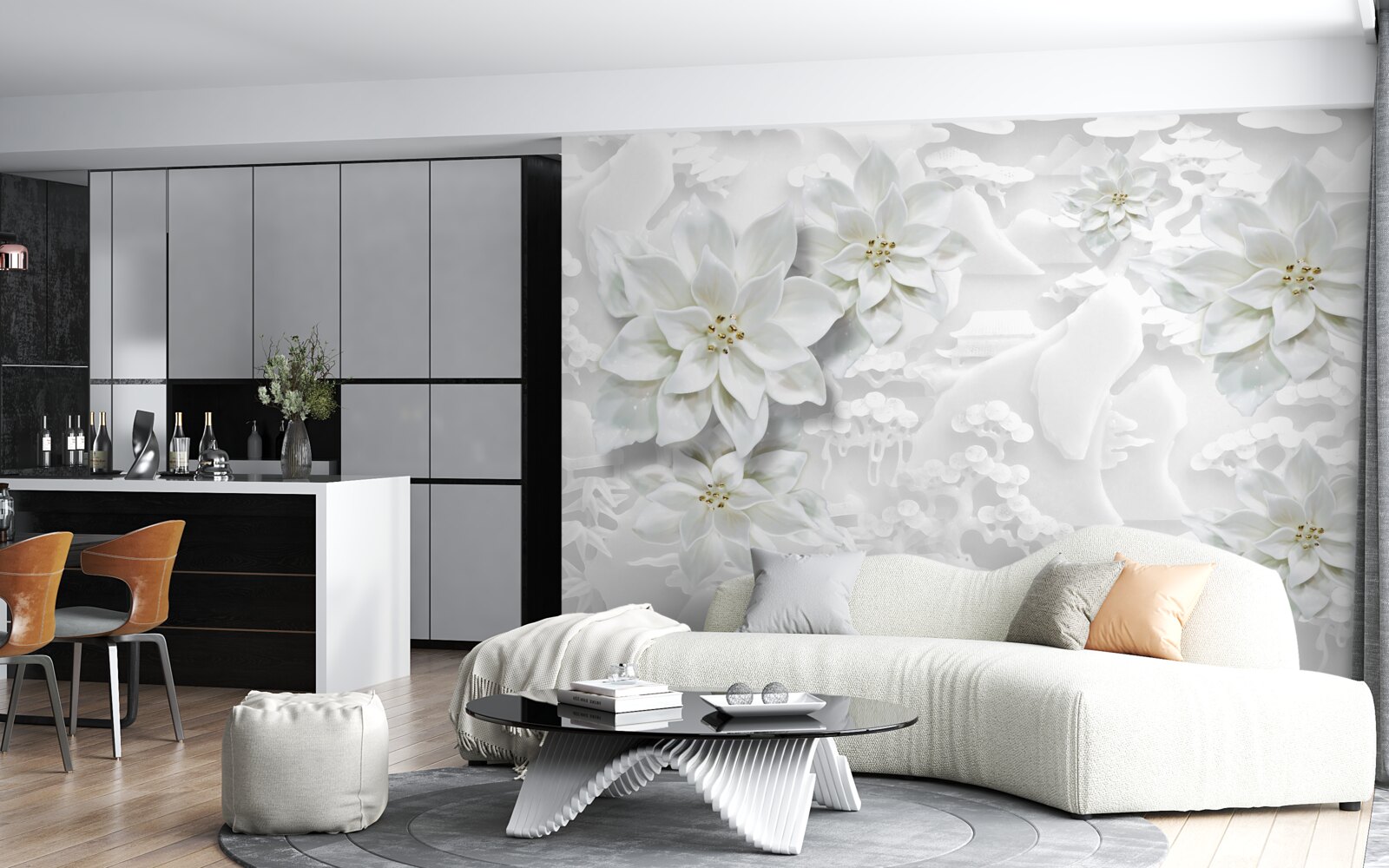 Фотошпалери білі квіти