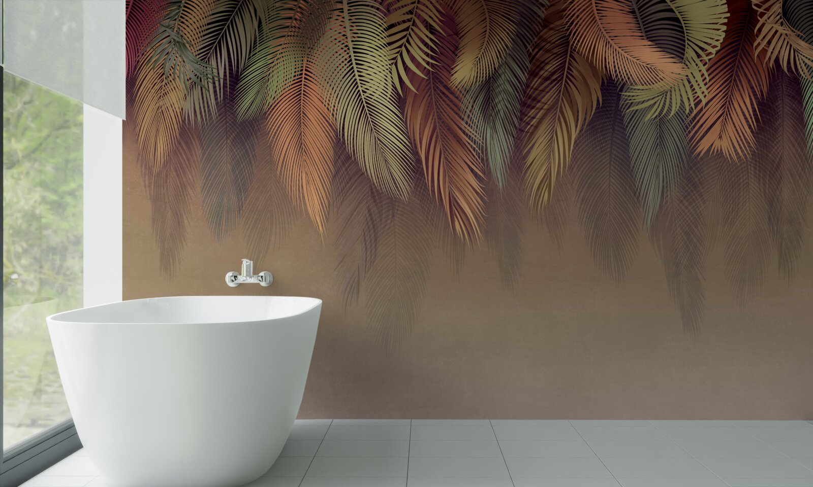 Фотошпалери шпалери, перев'язані рожевим пером