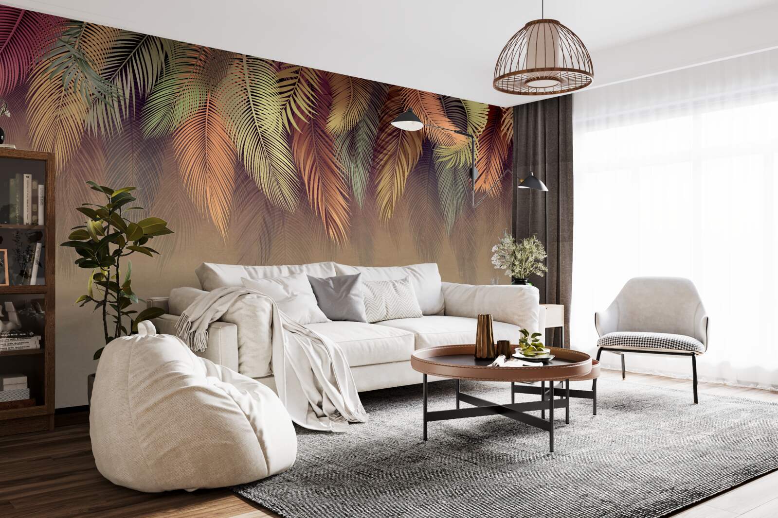 Фотошпалери шпалери, перев'язані рожевим пером