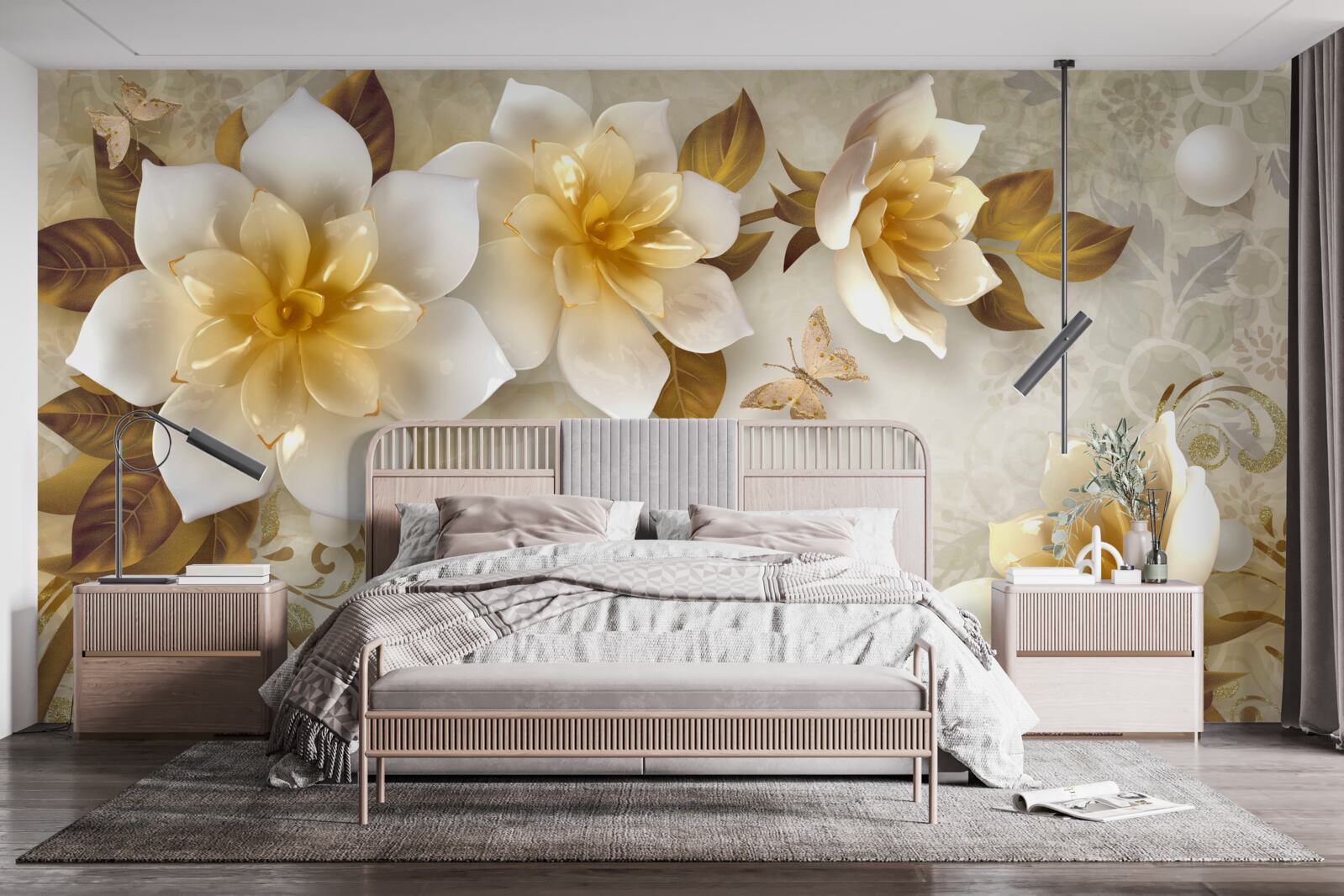 Фотошпалери порцелянові квіти