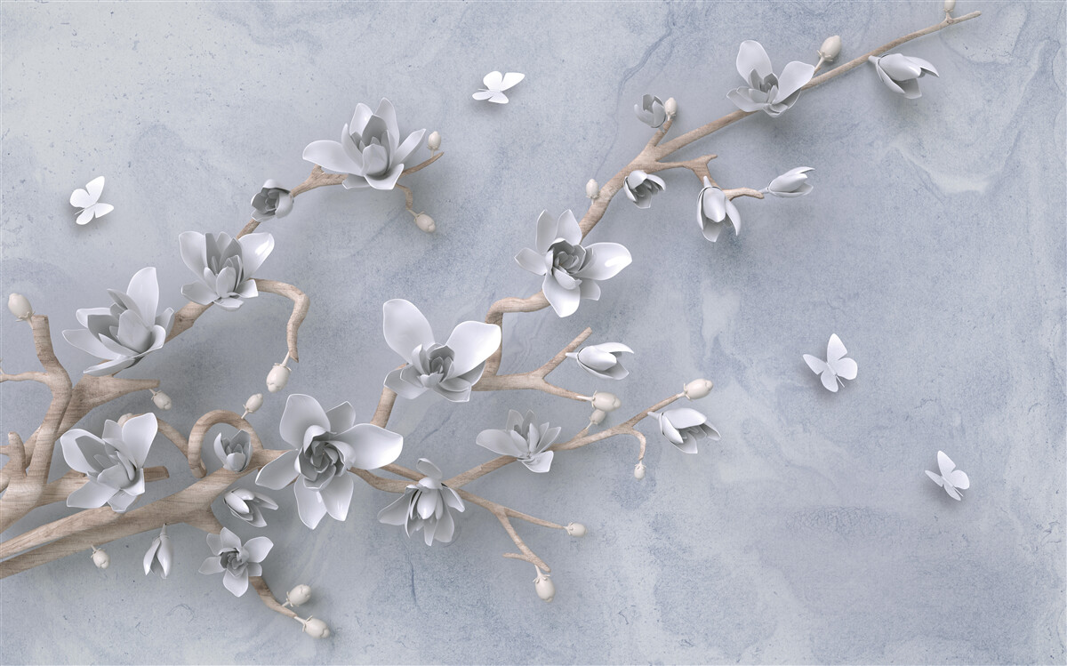 Фотошпалери гілка, прикрашена бутонами