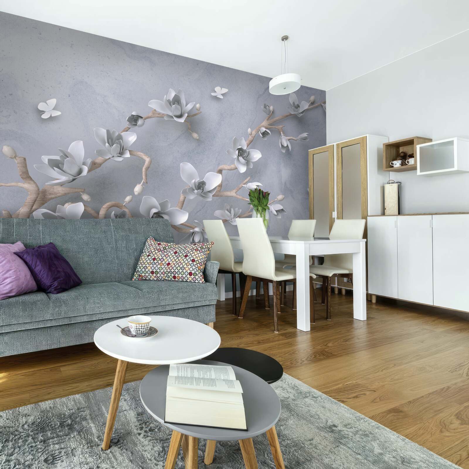 Фотошпалери гілка, прикрашена бутонами