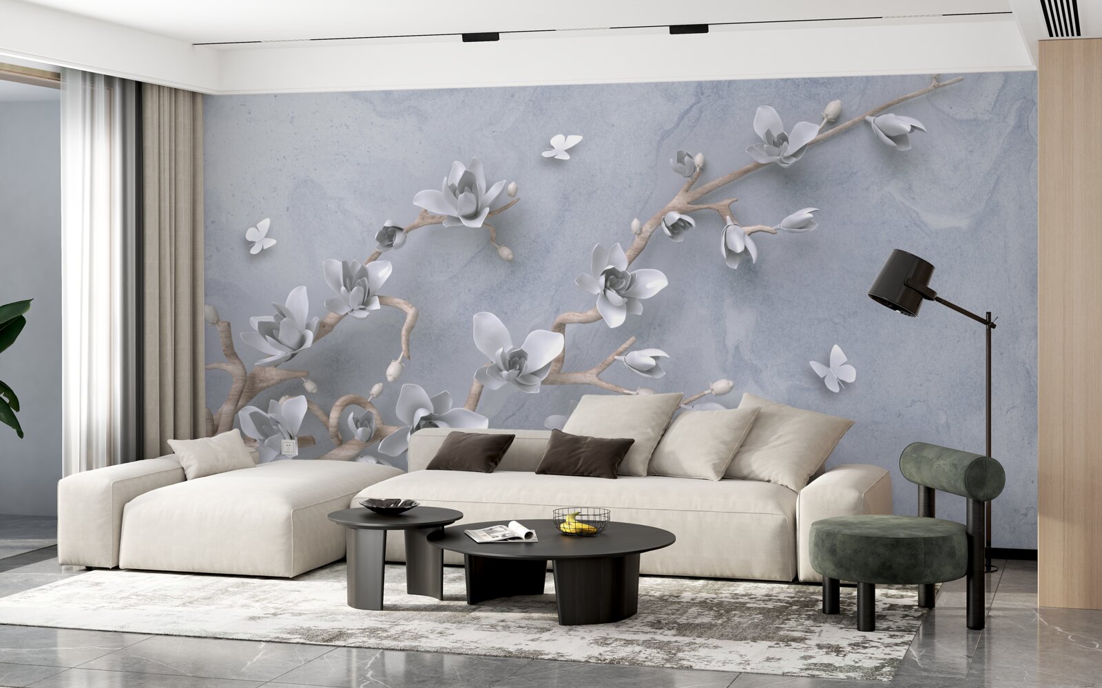 Фотошпалери гілка, прикрашена бутонами