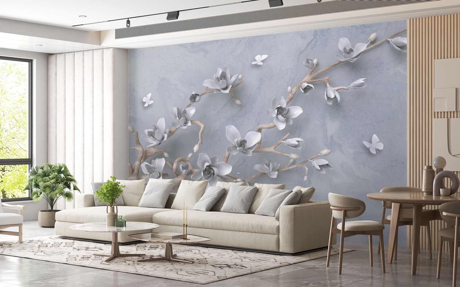 Фотошпалери гілка, прикрашена бутонами