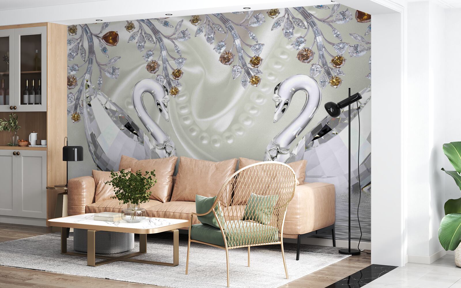 Фотошпалери Лебеді зі скла