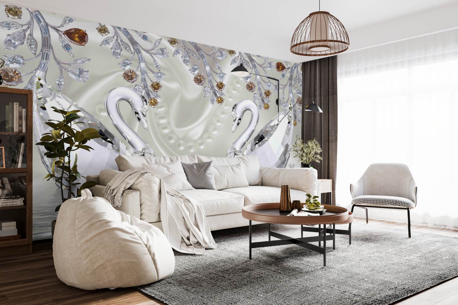 Фотошпалери Лебеді зі скла