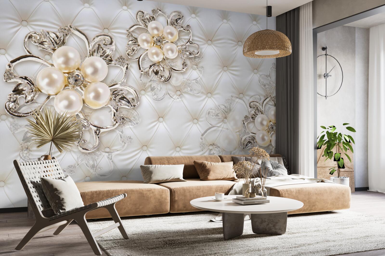 Фотошпалери оббивка з квітковим дизайном