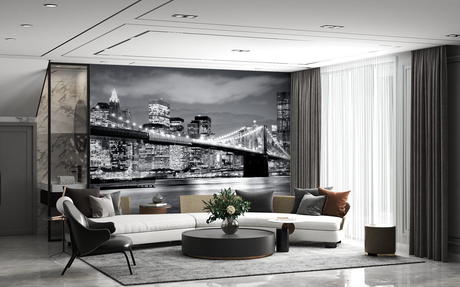 Фотошпалери нью-йорк у чорно-білих тонах