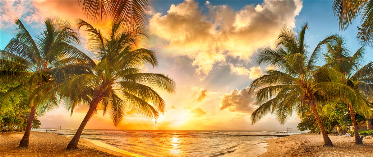 Фотошпалери сонце сідає над океаном