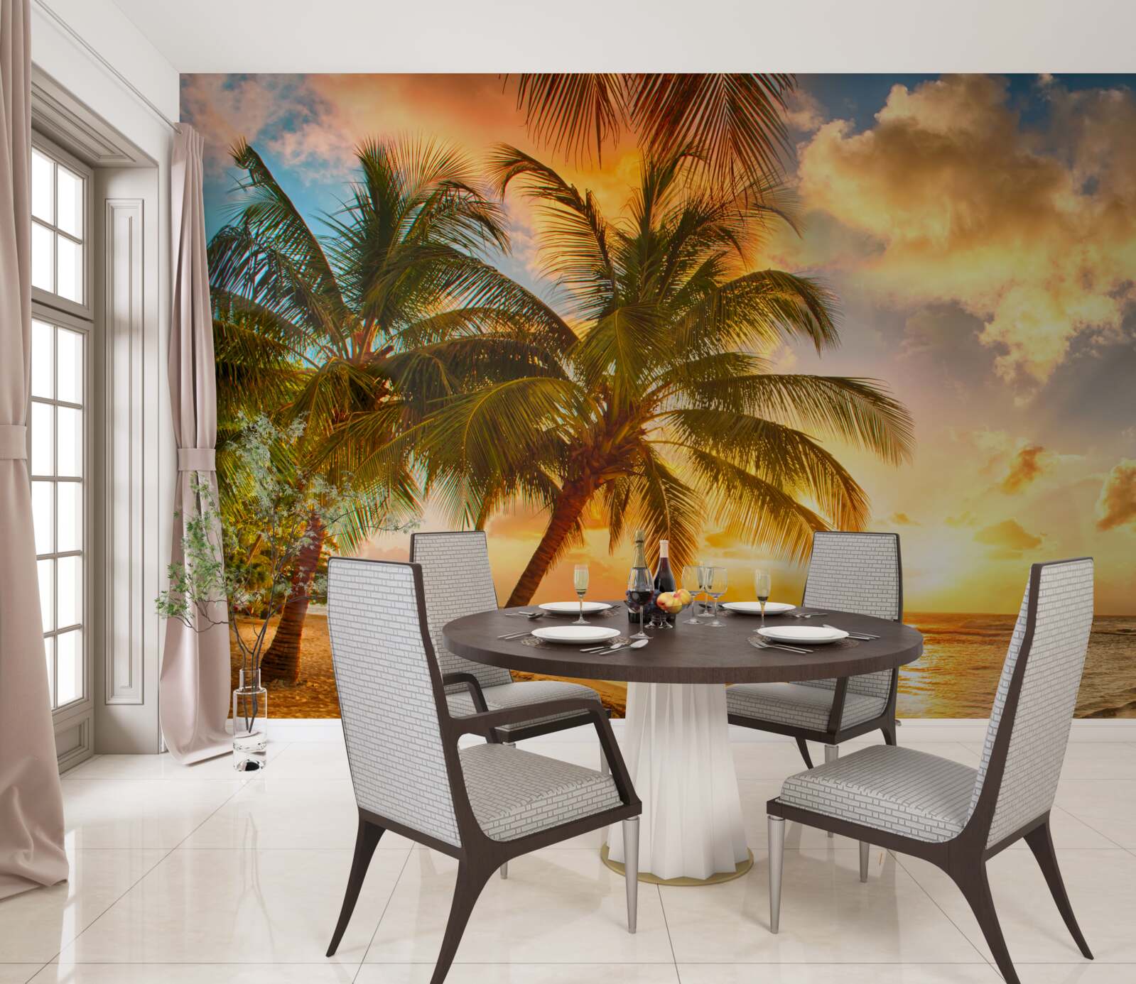 Фотошпалери сонце сідає над океаном