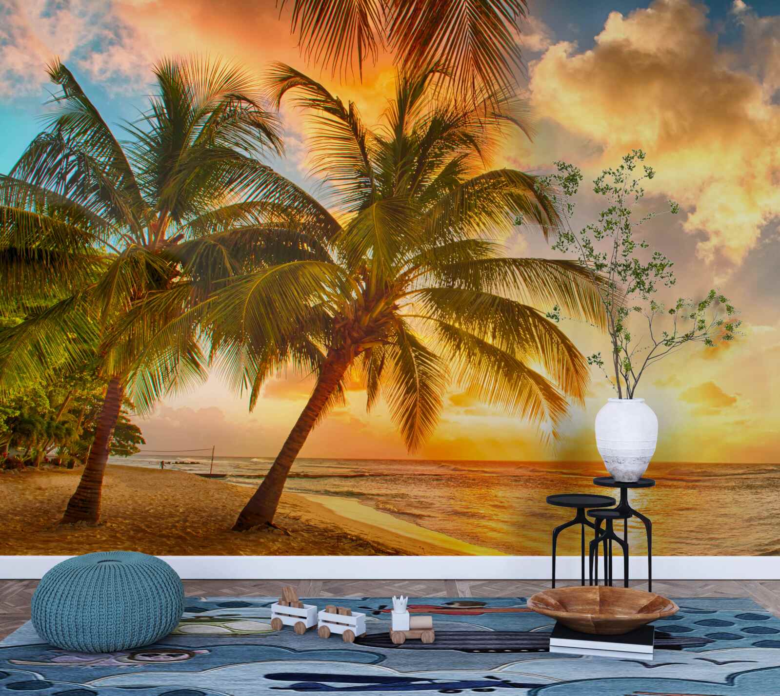 Фотошпалери сонце сідає над океаном