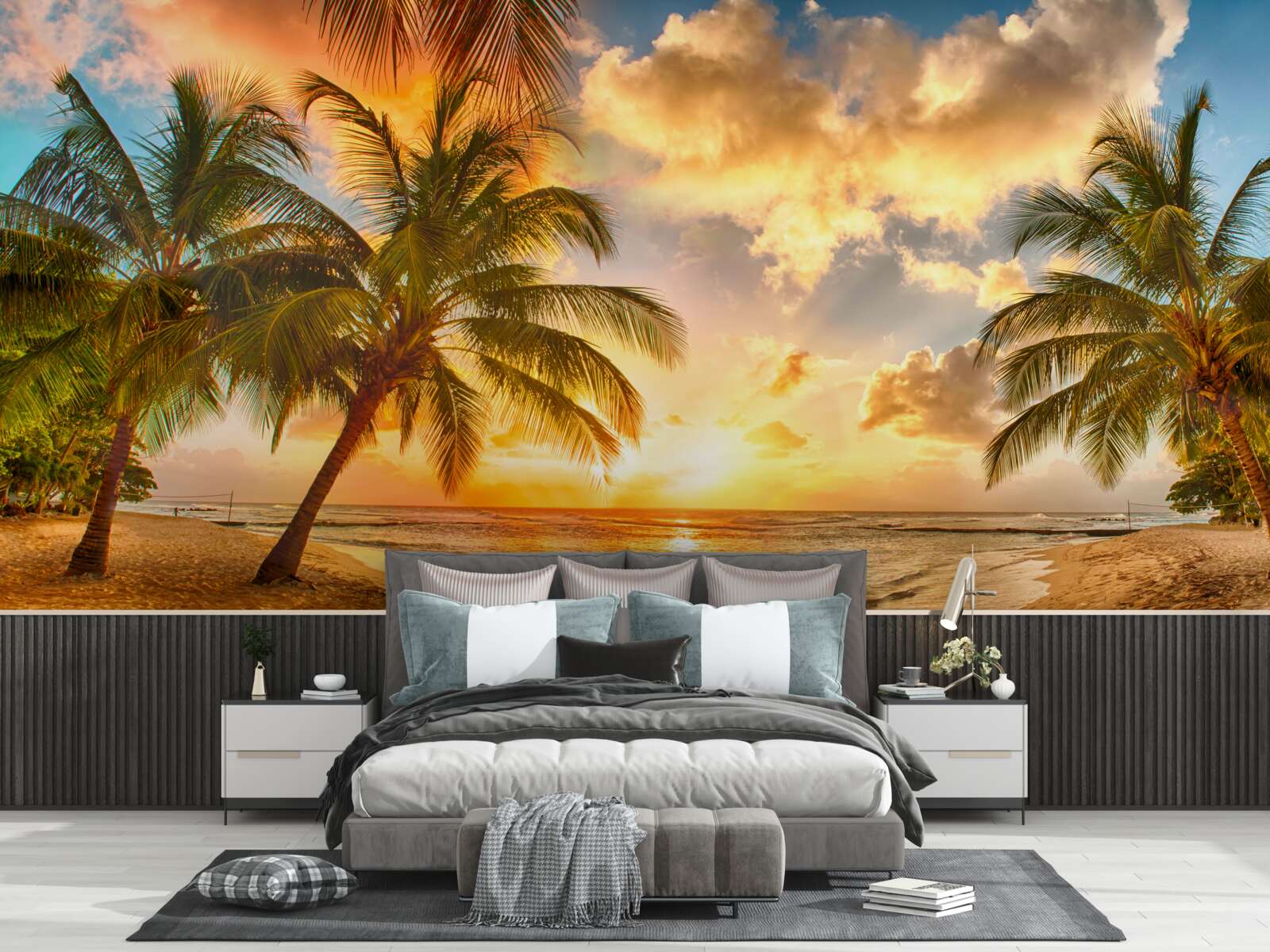 Фотошпалери сонце сідає над океаном