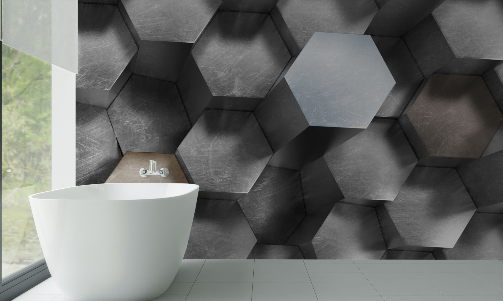 Фотошпалери шестикутники з величезним об'ємом