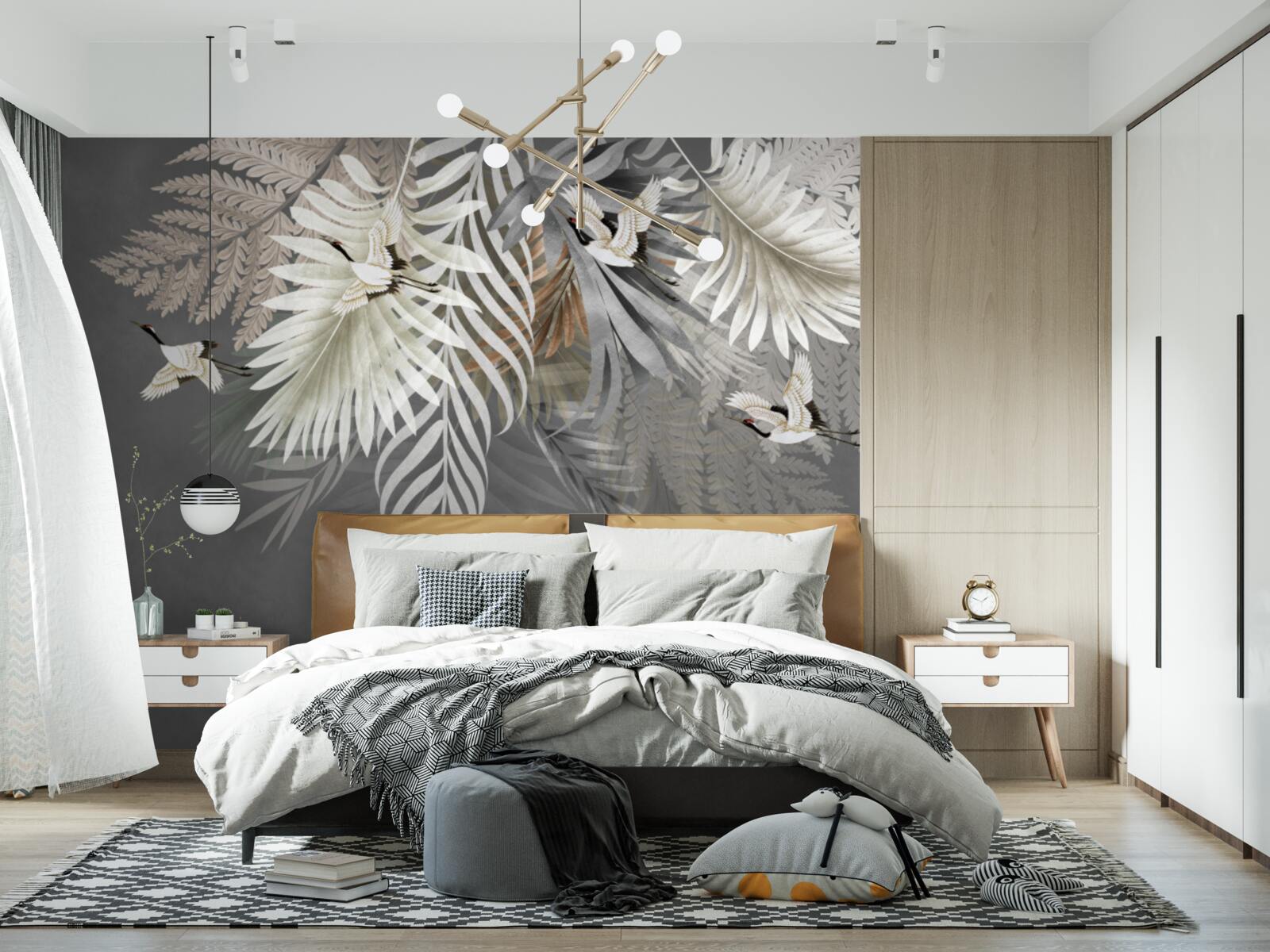 Фотошпалери листя і птахи